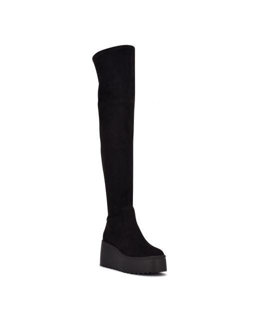 Nine West Hojo Over The Knee Platform Boots in Black Lyst