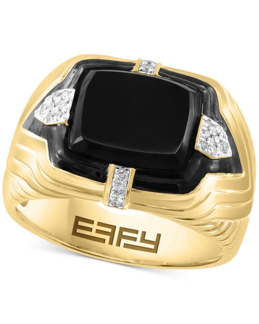 Effy Metallic Effy Onyx & Diamond (1/10 Ct. T.w. for men