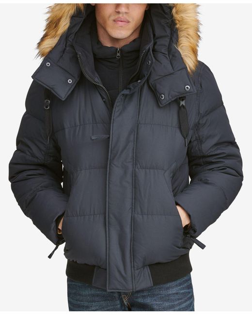 Marc new york men's clemont down jacket with removable hood Clearance