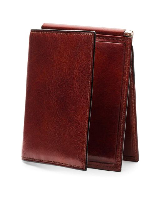 Bosca Red Leather Money Clip for men