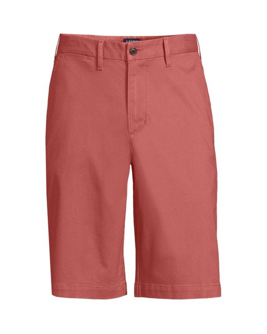 Lands' End Red Big & Tall 11" Traditional Fit Comfort First Knockabout Chino Shorts for men