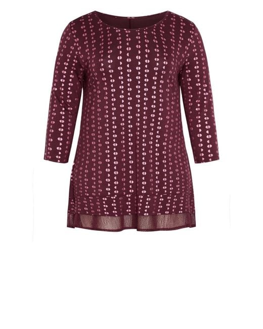 Avenue Purple Tops & Tees Foil Print Tunic