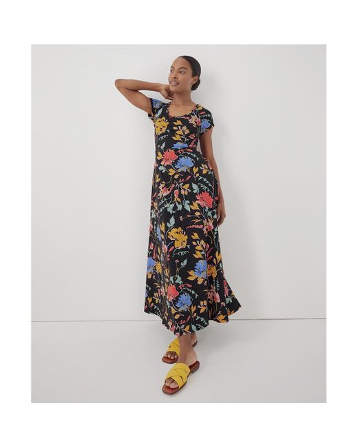 Pact Multicolor Organic Cotton Fit & Flare Crossback Maxi Dress