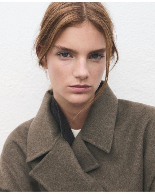 Mango Natural Handmade Oversized Wool Coat