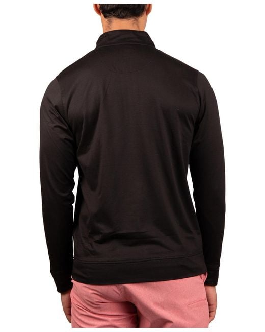 Tailorbyrd Black Solid Mesh Quarter Zip for men