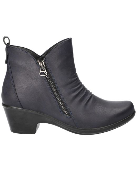 Easy Street Black Jeanie Ankle Zipper Boots