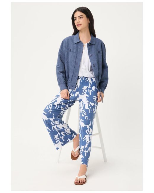 Olsen Blue Linen-cotton Jacket