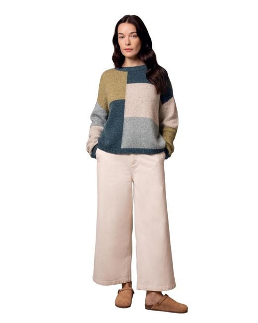 Celtic & Co. Blue Block Crew Neck Sweater