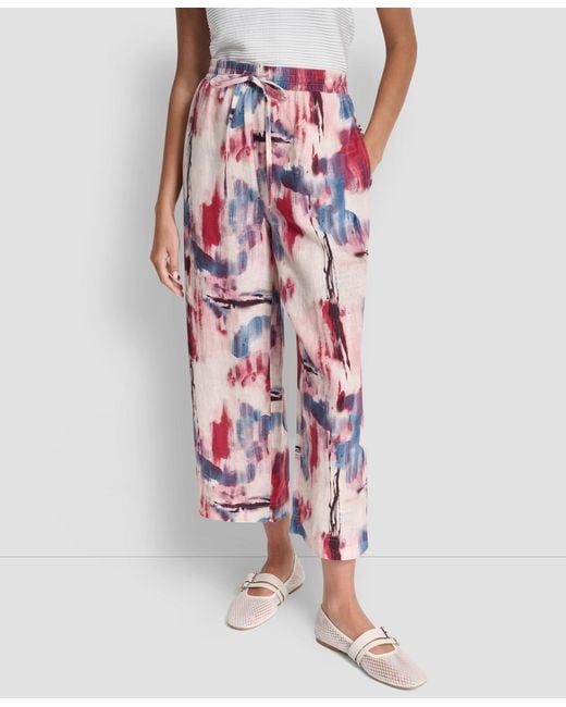 DKNY White Printed Pants
