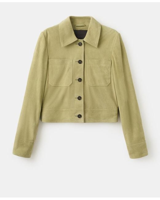 Mango Green Buttons Suede Jacket