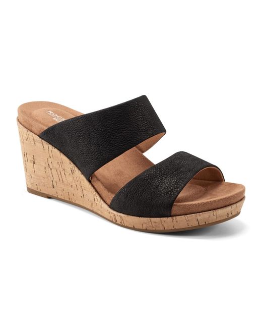Rockport Brown Briah Ii Slide Slip-on Wedge Sandals