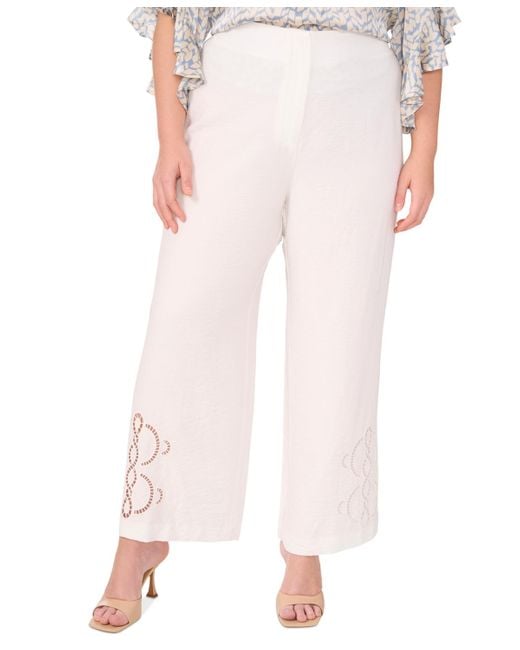 Vince Camuto Women's Pink Plus Size High-rise Wide-leg Pants