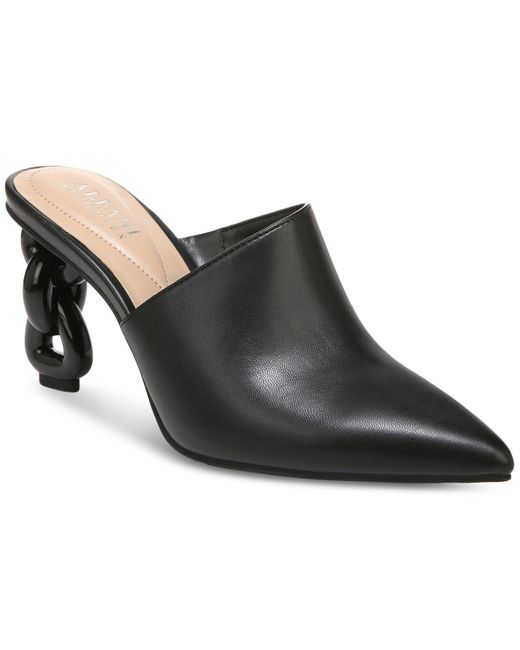 Alfani Black Jully Slip-on Chain-heel Mule Pumps, Created For Macy's