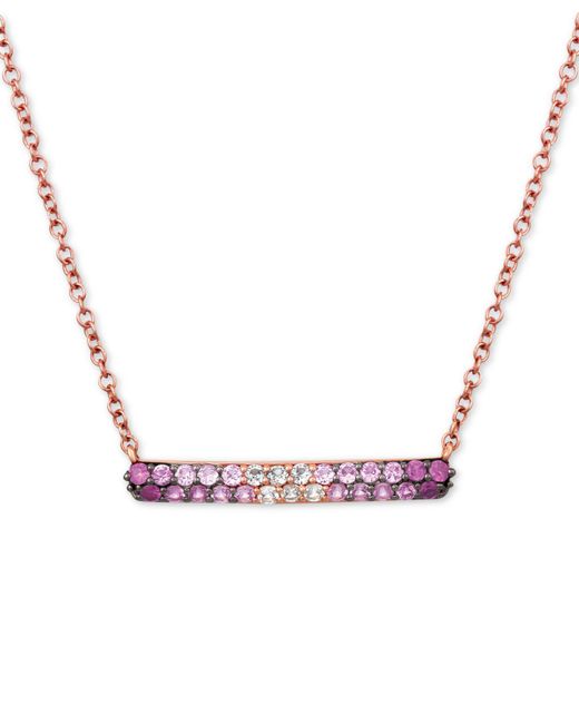 Le Vian ® Strawberry Layer Cake Ruby Pink Sapphire (5/8 Ct. T.w.) And Vanilla Sapphire (1/6 Ct. T.w.) 18" Bar Necklace In 14k Rose Gold