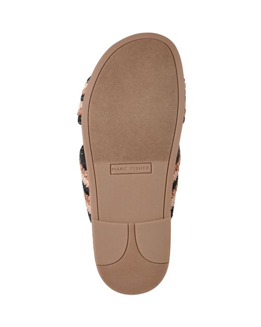 Marc Fisher Brown Erim Woven Slip-on Flatform Sandals