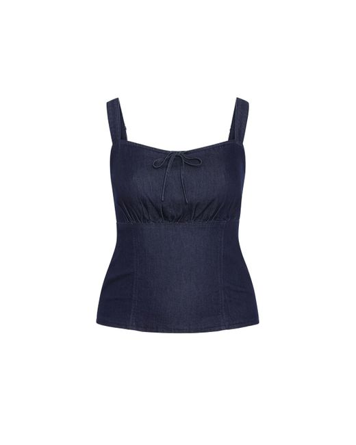 City Chic Blue Plus Size Abbie Denim Top