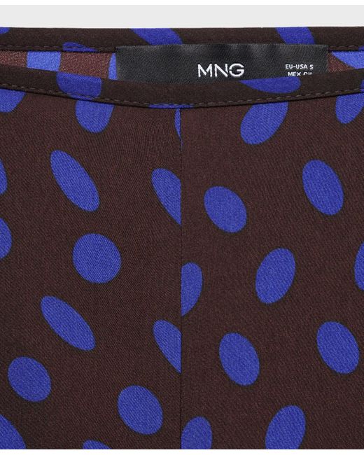 Mango Blue Polka Dots Flare Pants