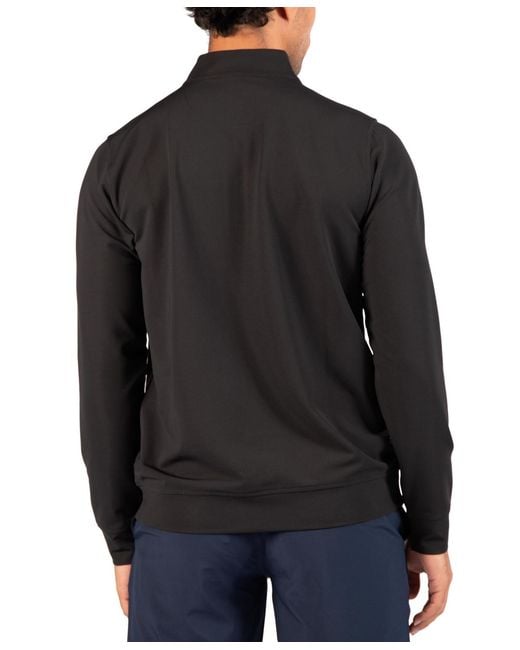 Tailorbyrd Black Micro Grid Performance Quarter Zip for men