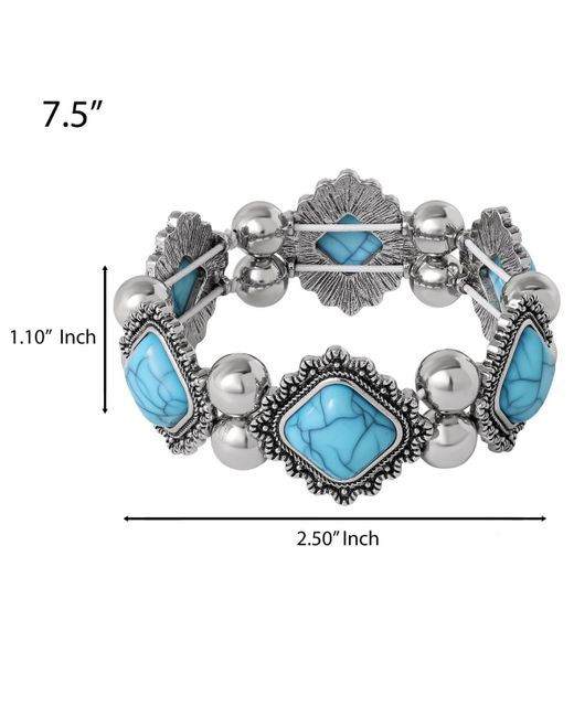 Jessica Simpson Blue And Silver Stretch Bracelet