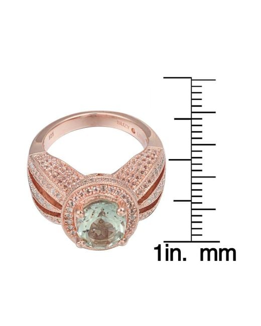 SUZY LEVIAN NEW YORK Metallic Suzy Levian Sterling Silver Oval Cut Center Topaz Cocktail Ring
