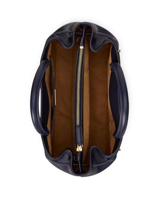 Ralph Lauren Blue Leather Blaike Satchel Bag