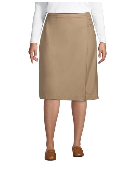 Lands' End Natural Plus Size School Uniform Solid A-line Skirt Below The Knee