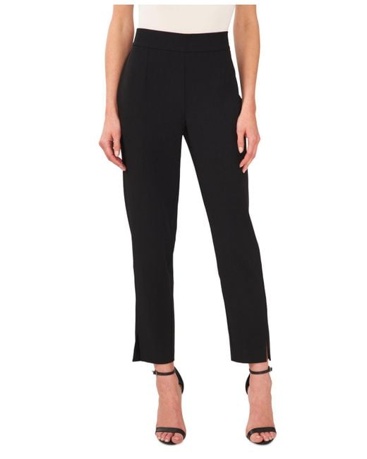 Cece Synthetic Pull-on Front-slit Pants in Black | Lyst