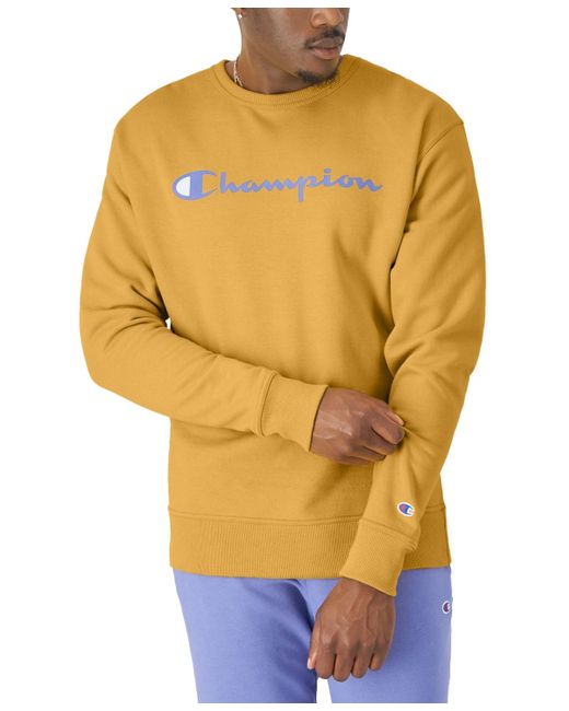Champion Yellow Powerblend Fleece Logo Sweatshirt for men