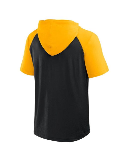 LOGO ATHLETIC Orange Pittsburgh Penguins Prime Raglan Short Sleeve Pullover Hoodie for men