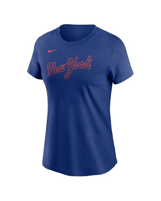 Nike Blue Francisco Lindor New York Mets Fuse Name Number T-shirt
