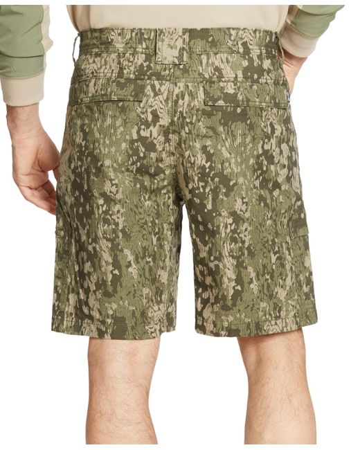 BASS OUTDOOR Green Pro-cargo Ripstop Printed 9-3/8" Cargo Shorts for men