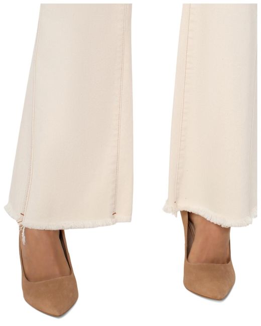 Liverpool Los Angeles Natural Gia Glider Mid-rise Flare Fray-hem Jeans