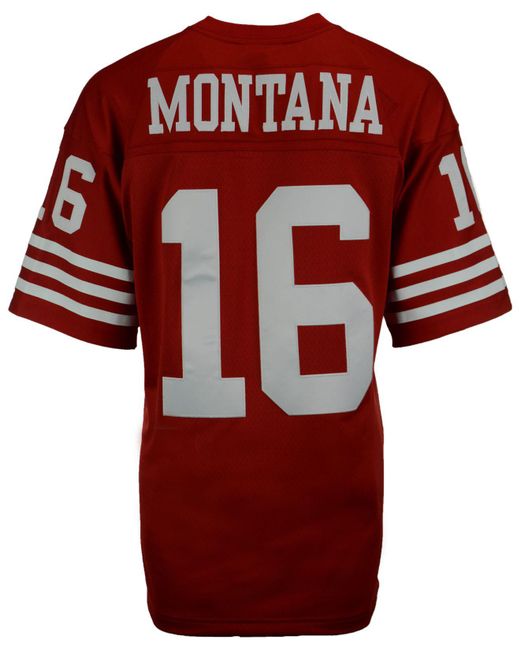 Mitchell & Ness Red Men's Joe Montana San Francisco 49ers Replica Throwback Jersey for men