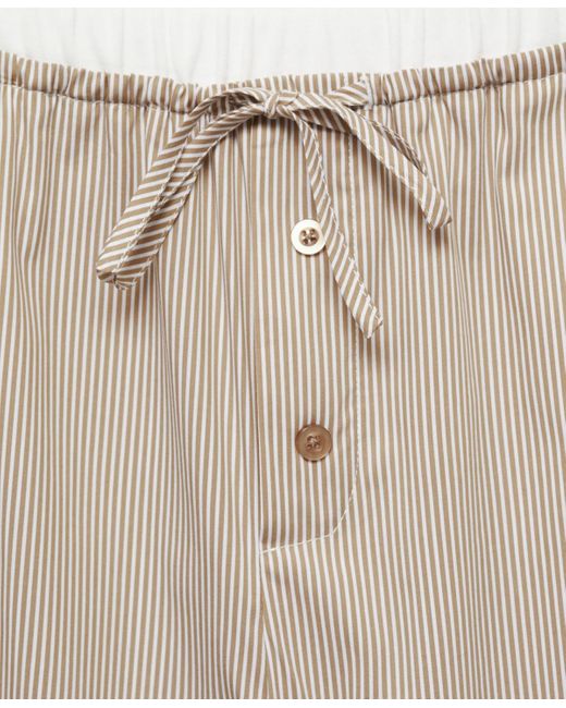 Mango Natural Elastic Detail Striped Pajama Pants
