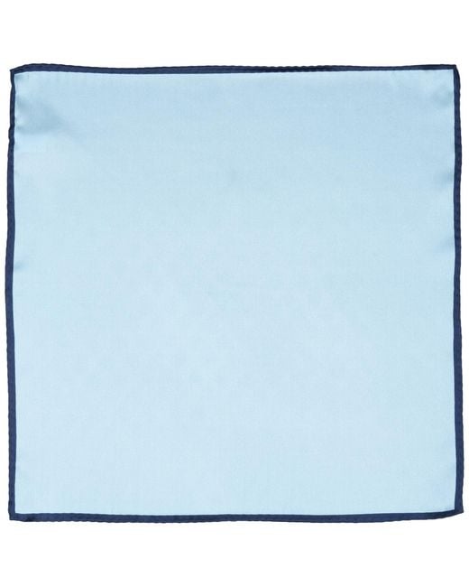 Alfani Blue Silk Solid Rolled Border Pocket Square for men