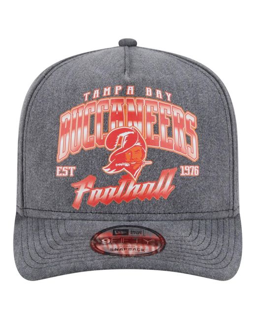 KTZ Gray Tampa Bay Buccaneers Throwback Washed A-frame 9fifty Snapback Hat for men