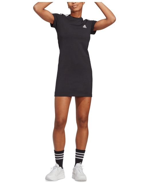 Adidas Black Essentials 3-stripes T-shirt Dress