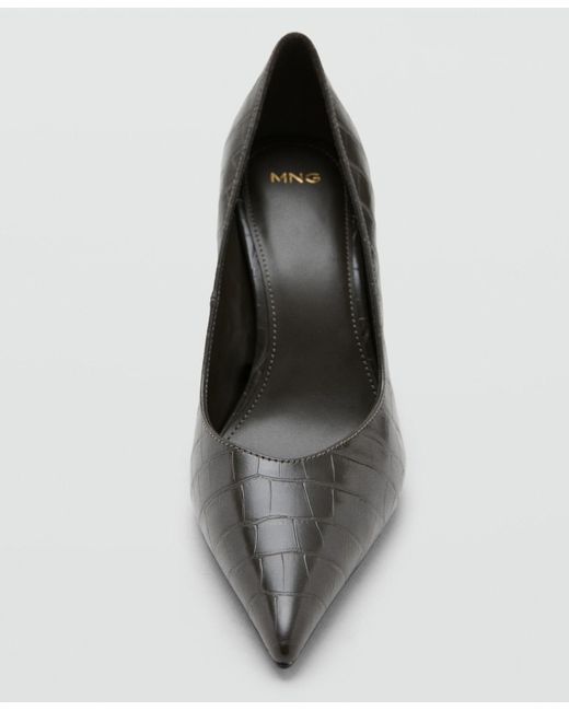Mango Black Croc-effect Heeled Shoes