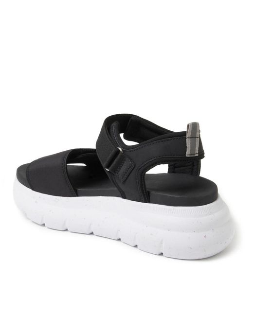Dearfoams Black Odell Platform Sandal