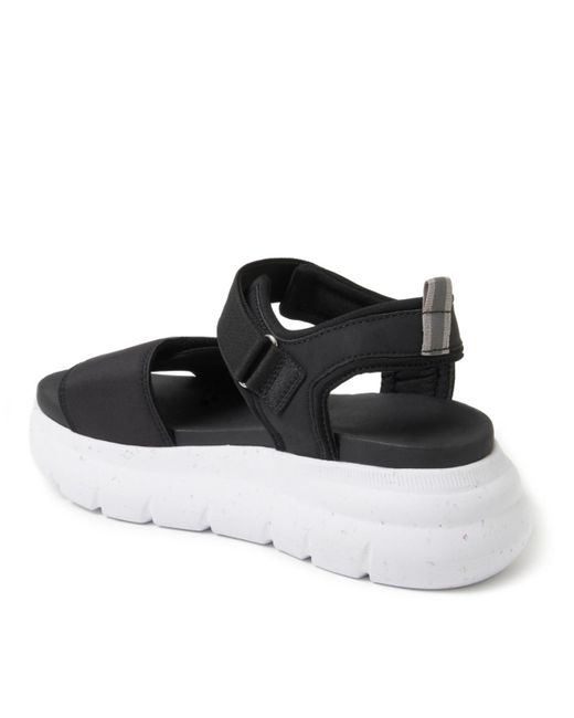 Dearfoams Black Odell Platform Sandal