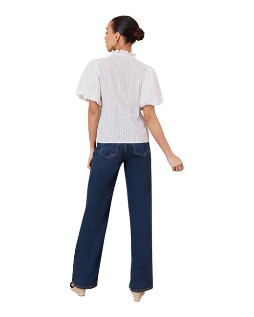 Yumi' White Puff Sleeve Shirt