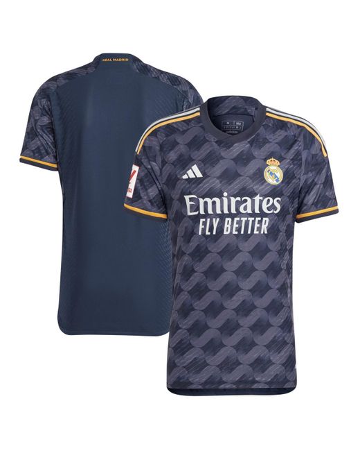 Adidas Blue Real Madrid 2023/24 Away Authentic Jersey for men