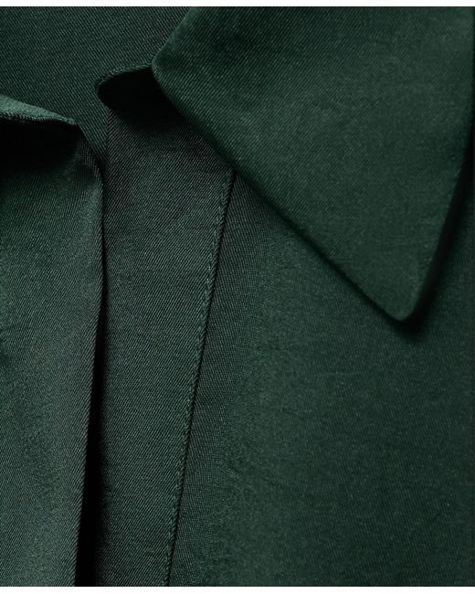 Mango Green Cross-over Satin Blouse