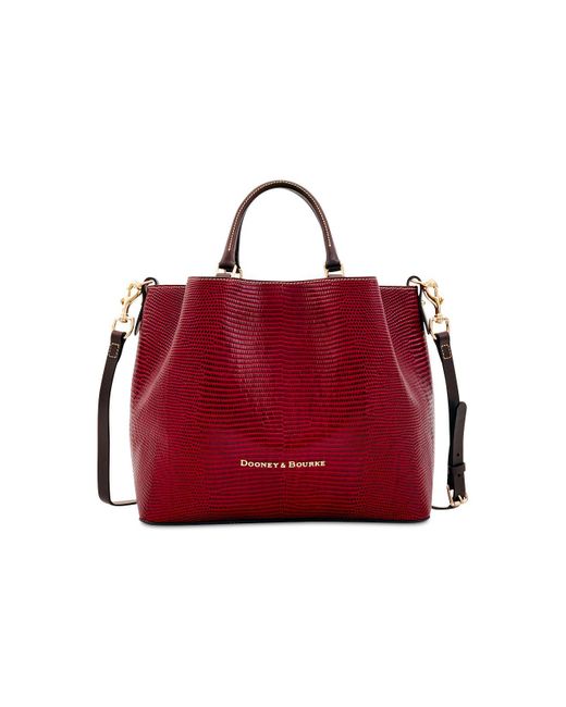 Dooney & Bourke Red Lizard Embossed Leather Large Barlow Tote, Created For Macy's