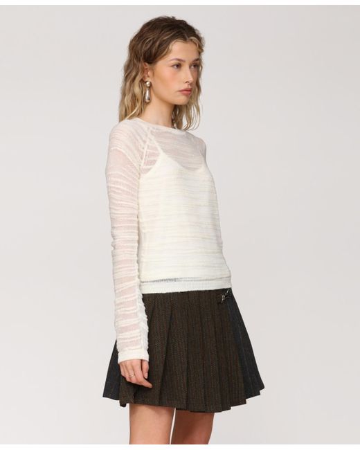 Avec Les Filles White Crewneck Sweater