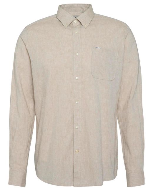 Barbour Gray Nelson Tailored-fit Solid Button-down Shirt for men
