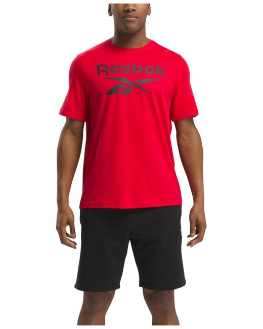 Reebok Red Identity Stacked Logo T-shirt for men