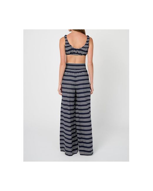 WeWoreWhat Blue Button Front Palazzo Pant