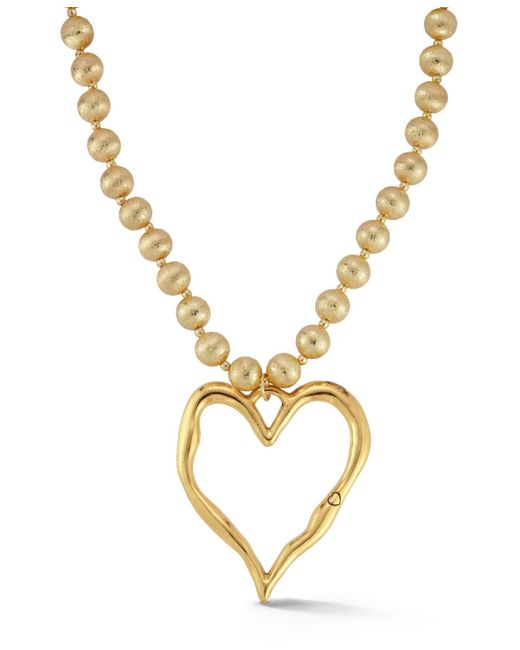 Rachel Zoe Metallic Plated Large Open Heart Necklace