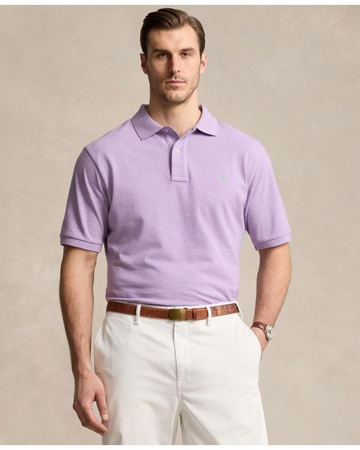 Polo Ralph Lauren Purple Big & Tall Iconic Cotton Mesh Polo Shirt for men